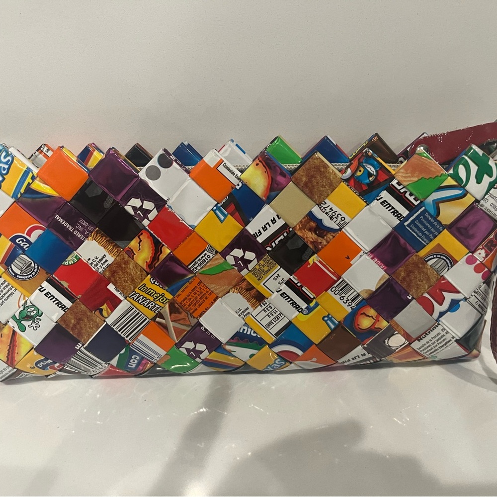 Woven Recycled Chip Bag Clutch Nahui Ollin